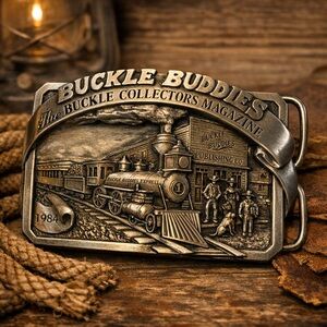 Vintage 1984 “Buckle Buddies” Belt Buckle –  Collector Train Belt Buckle